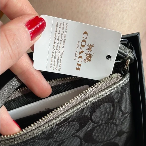 Coach Black and Silver Wristlet - Picture 6 of 12
